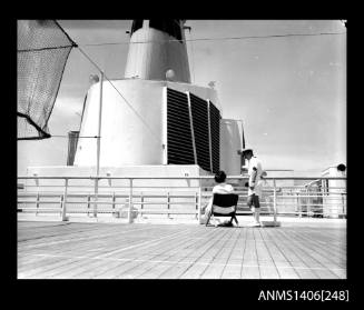 Negative depicting a view of SS ORIANA