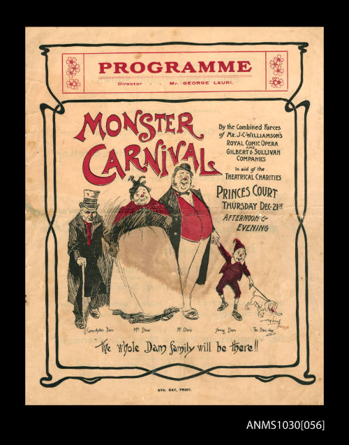 Programme for the Monster Carnival featuring Beatrice Kerr