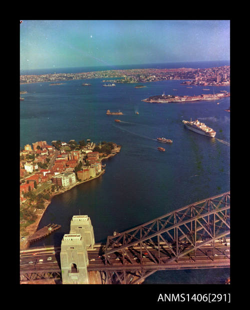 Transparency depicting SS ORIANA in Sydney Harbour