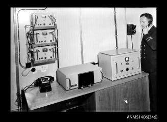 Negative depicting a crew member using equipment of the PRINCESS OF TASMANIA