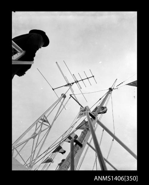 Negative depicting an aerial antenna of the PRINCESS OF TASMANIA