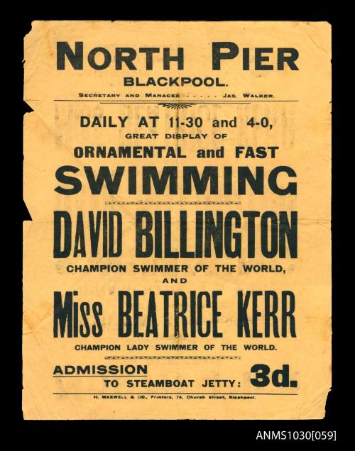 Handbill for North Pier, Blackpool featuring Beatrice Kerr