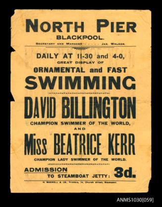 Handbill for North Pier, Blackpool featuring Beatrice Kerr