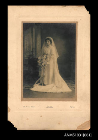 Photograph of Beatrice Kerr in her wedding dress