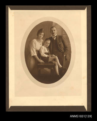 Photograph of Beatrice Kerr, her husband and son
