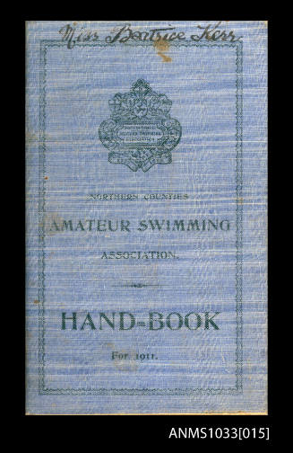 Northern Counties Swimming Association Handbook belonging to Beatrice Kerr
