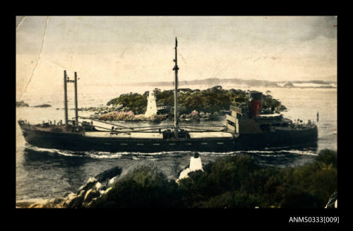 MV KAHIKA passing through Hell's Gate Strahan Tasmania in 1939