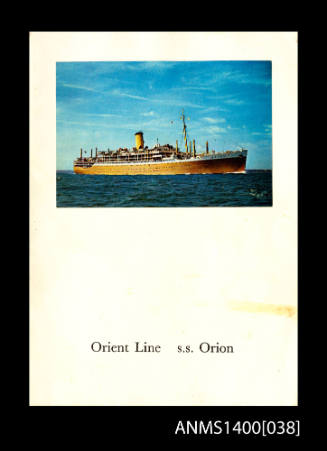 SS ORION dinner menu