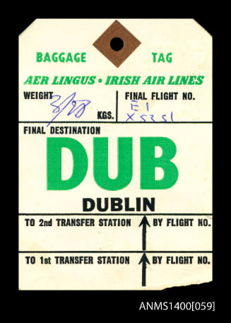 Irish Airlines luggage tag