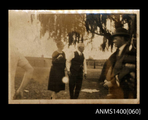 Couple walking in a field