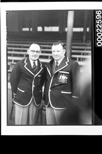 R. Savage and H. Sunderland, joint managers of the Kangaroos : Australia Rugby League Tour 1937-1938