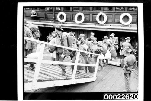 Troops leaving by the AQUITANIA