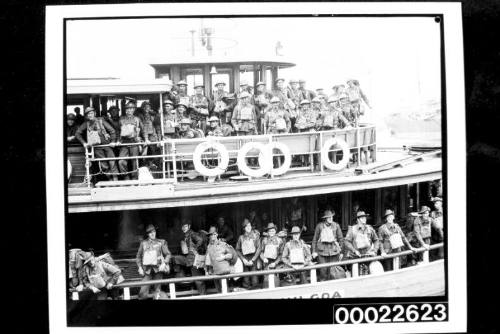 Troops leaving by the AQUITANIA