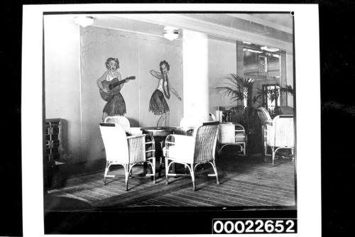 AWATEA, lounge on board, October 1936