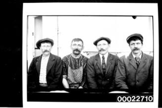 Crew of DUQUESNE with two Australian soldiers, WWI