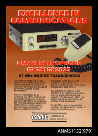 GME Elecrophone marine transceivers