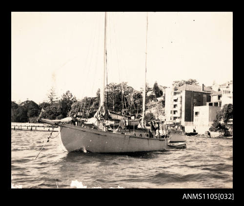 Yacht at anchor in Double Bay, Sydney , New South Wales