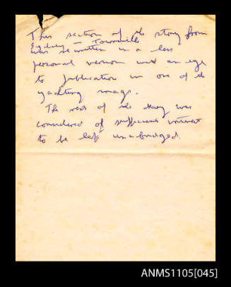 Additional pages from diary written by Peter Luke