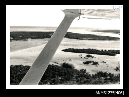 Photograph of land and river, taken from an aeroplane