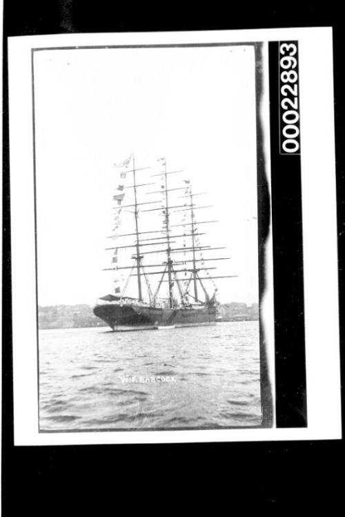 Three-masted fully rigged American ship W F BABCOCK