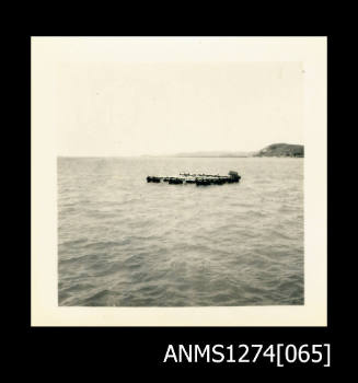 A pearl diving raft over the water, on Packe Island