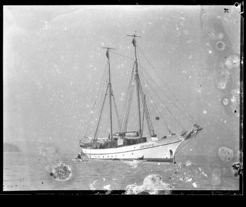 Two-masted schooner SEETEUFEL anchored in Neutral Bay near Kirribilli, Sydney