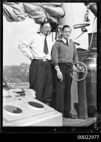 Count Felix Graf von Luckner with First Officer Paul Kause on board SEETEUFEL