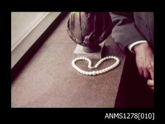 35mm colour transparency of a pearl necklace