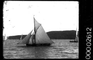 Portside view of ASSEGAI sailing on Sydney Harbour