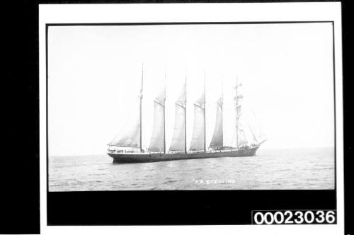 Six-masted barquentine E R STERLING at sea