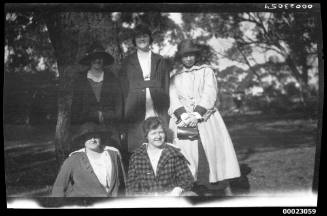 Group portrait of five women, possibly related to Captain Edward Robert Sterling's family