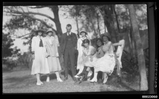 Group portrait of people possibly related to Captain Edward Robert Sterling's family