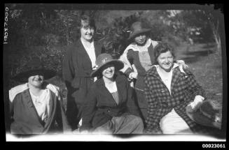 Group portrait of five women possibly related to Captain Edward Robert Sterling's family
