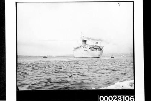 RMS CARONIA underway in Sydney Harbour