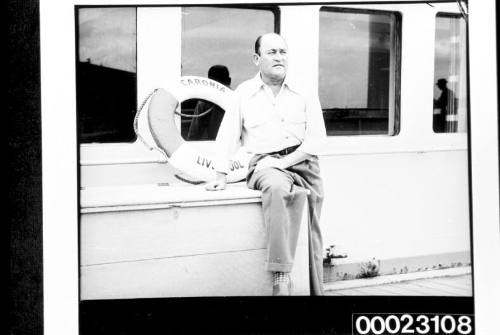 Unidentified man on board RMS CARONIA