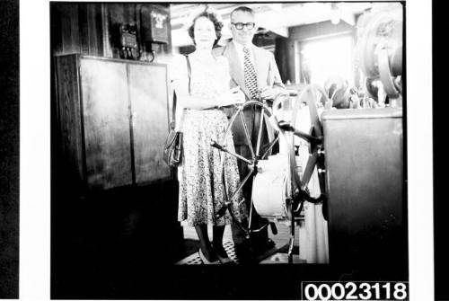 Passengers posing on board RMS CARONIA