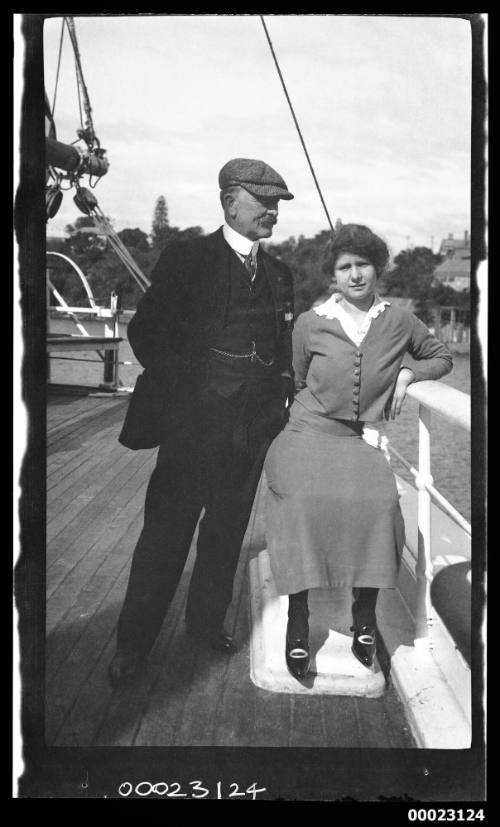 Captain Edward Robert Sterling standing next to an unidentified woman