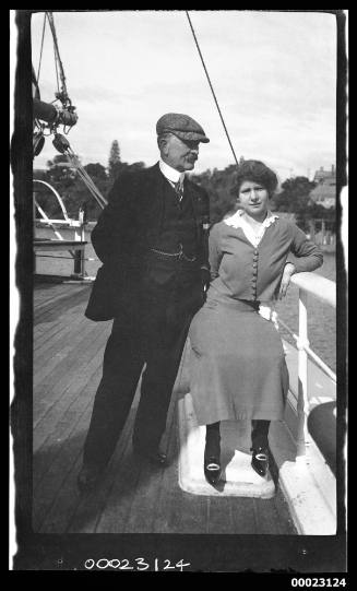 Captain Edward Robert Sterling standing next to an unidentified woman