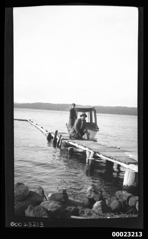 Man and boy on a jetty