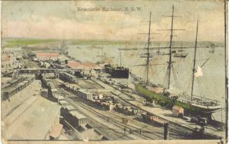 Postcard titled: Newcastle Harbour, New South Wales