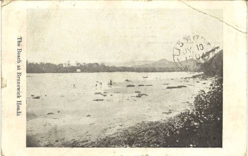 Postcard titled: The Beach at Brunswick Heads