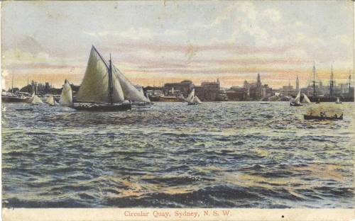 Postcard titled: Circular Quay, Sydney, New South Wales