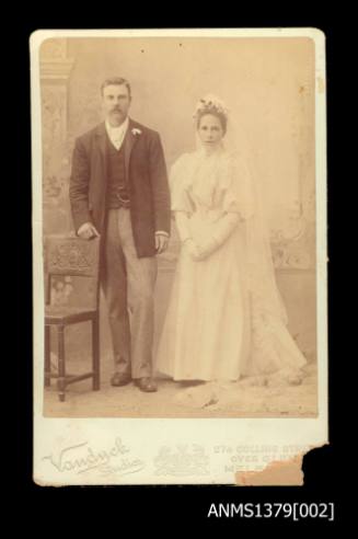 Hubert Edward William Carse and Margaret Carmody on their wedding day