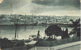 Postcard titled: Woolloomooloo Bay - Sydney