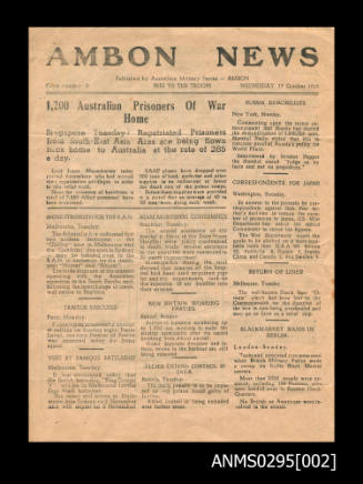 Ambon News, 17 October 1945