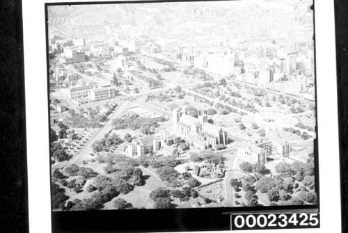 Aerial view of Hyde Park, Sydney