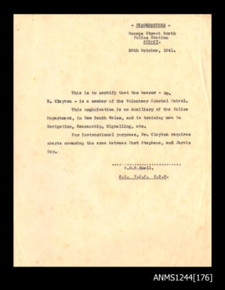 Letter from W.M.B. Small, 28th october 1941.