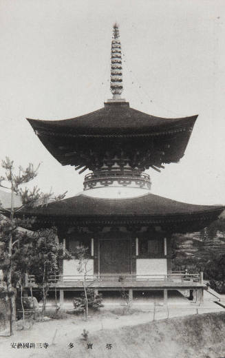 View of a small temple, Japan