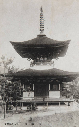 View of a small temple, Japan