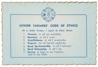 Junior Farmers' code of ethics of Robert Stephens